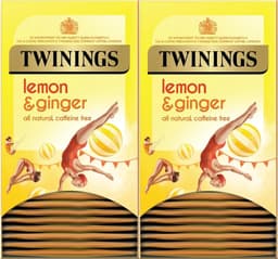 image-Twinings Lemon & Ginger Tea Bags Individually Enveloped Tagged Healthy Sachets