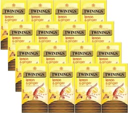 image-Twinings Lemon & Ginger Tea Bags Individually Enveloped Tagged Healthy Sachets
