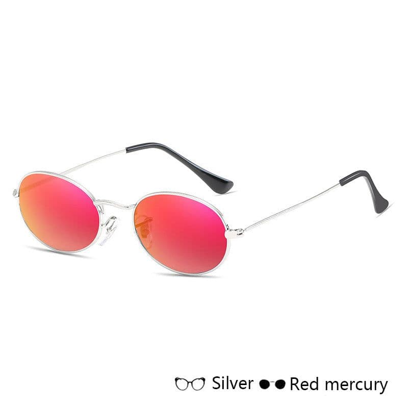 image-Fashion Women Sunglasses Famous Oval Sun Glasses Luxury Brand Metal Round Frames Black Small Cheap Eyewear