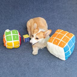 image-Pet Rubik's Cube Sniffing Toy Difficult Rubik's Cube Snuffle Toy Cat Dog Puzzle Hidden Food Cube Ball