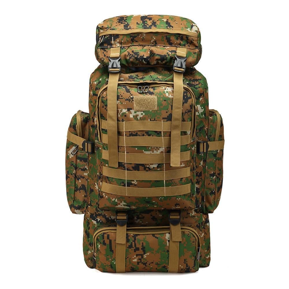 image-Large-capacity Multifunctional Canvas Backpack For Hiking