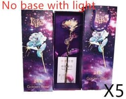 image-24K Luminous Color Gold Rose Flower Set