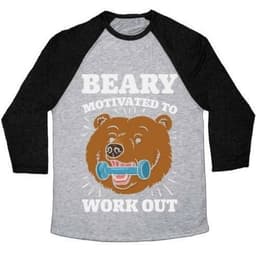 image-BEARY MOTIVATED TO WORK OUT UNISEX TRI-BLEND BASEBALL TEE
