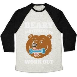 image-BEARY MOTIVATED TO WORK OUT UNISEX TRI-BLEND BASEBALL TEE