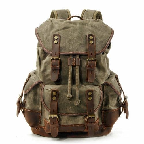 image-High Quality Canvas Stitching Mountaineering Backpack