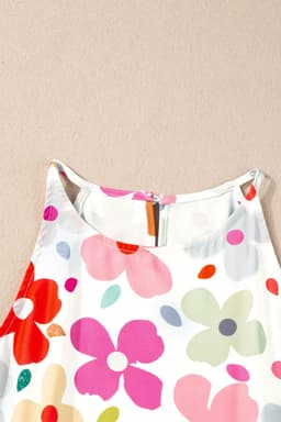 image-White Floral Print Vest