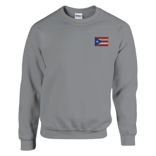 image-Sweat-shirt Drapeau de Porto Rico en broderie
