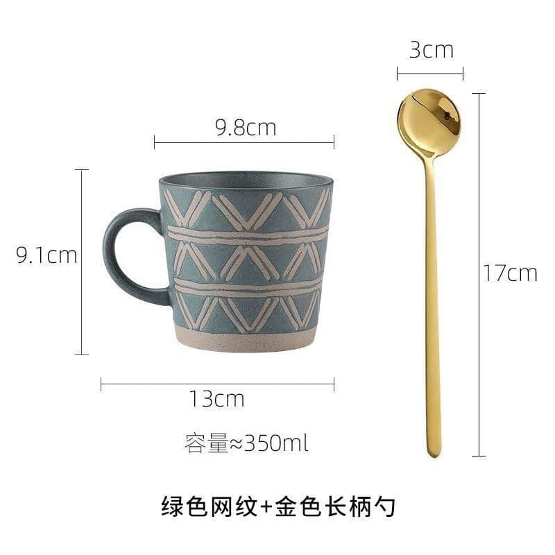 image-Stoneware Mug Coffee Cup Couple Water Cup