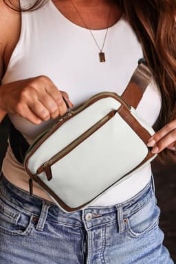 image-White Mini PU Leather Crossbody Bag - Adjustable Strap