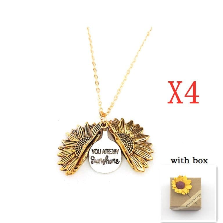 image-Sunflower Double Lettering Necklace