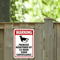 image-CIFbuy 24/7 Surveillance Warning Metal Sign for Home/Office