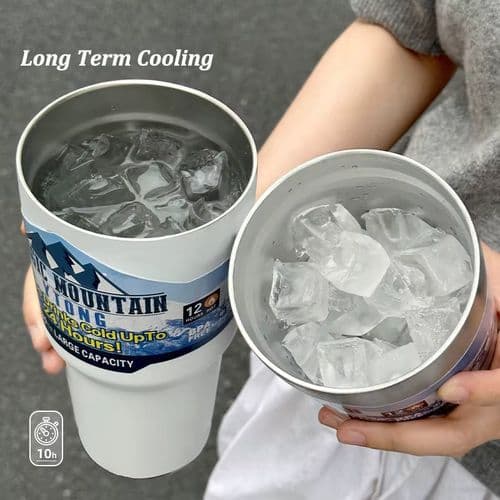 image-900ml Stainless Steel Insulated Thermos Cup for Cold Beverages Travel