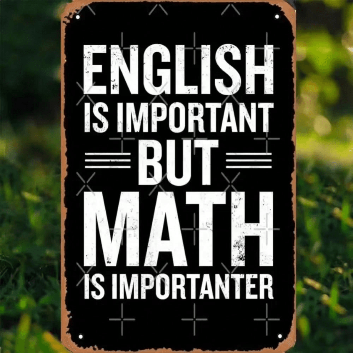 image-Vintage English Sign - Humorous Metal Decor - 8"x12"