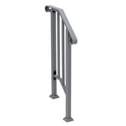 image-Handrails for Outdoor Steps, Iron Handrail Fits 1 Step, Transitional Handrail with Installation Kit, Silver