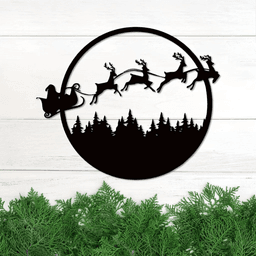 image-Halloween Christmas Reversible 24" Metal Wall Sign Decor - Dual Sided Hanging
