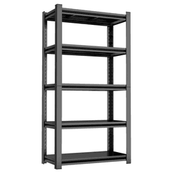 image-Adjustable 63" Five-Tier Shelving Unit - 2000LBS Black
