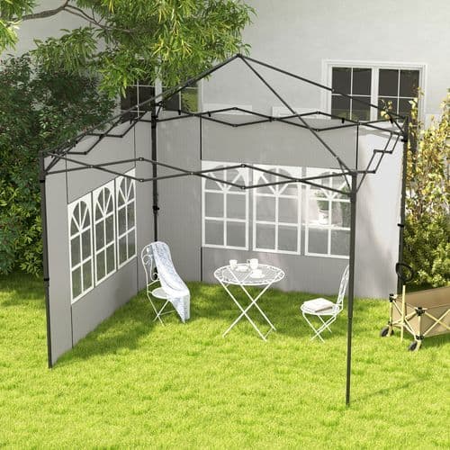 image-Outsunny Gazebo Side Panels for 3x3(m) or 3x6m Gazebo Canopy, 2 Pack, Green