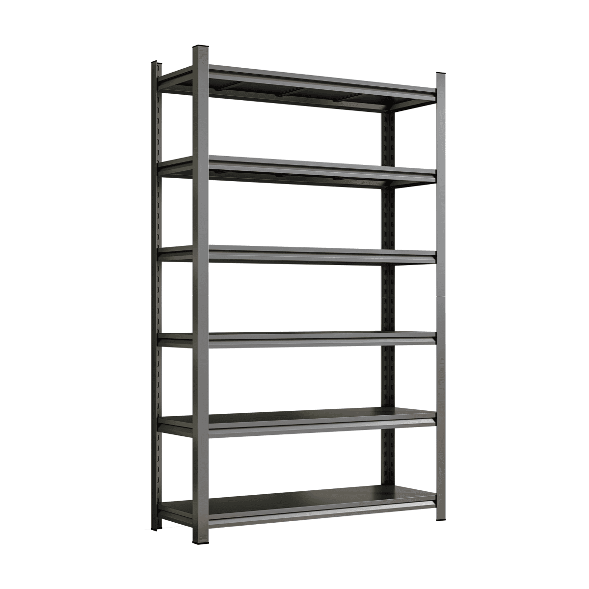 image-Garage Storage Rack 6-Tier Metal Shelves Black