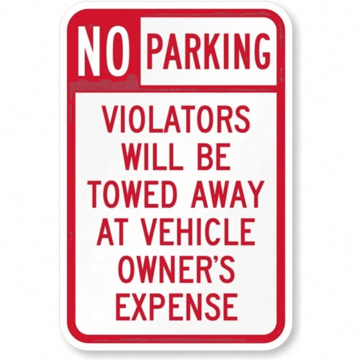image-CIFbuy Weatherproof No Parking Sign Aluminum Towing Warning Outdoor (8x12in)