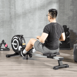 image-Fitness Adjustable Magnetic Rowing Machine Rower w/ LCD Digital Monitor HOMCOM