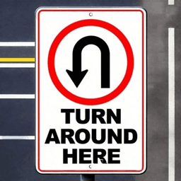image-Vintage U-Turn Traffic Sign Metal Wall Decor - 8x12" Retro Industrial
