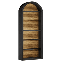 image-Tall Bookshelf - Two-Tone Color, Closed Back, MDF Sturdy, Anti-dumping Kit