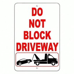 image-Vintage Decorative Driveway Warning Sign - Metal with Scrollwork 20x12cm