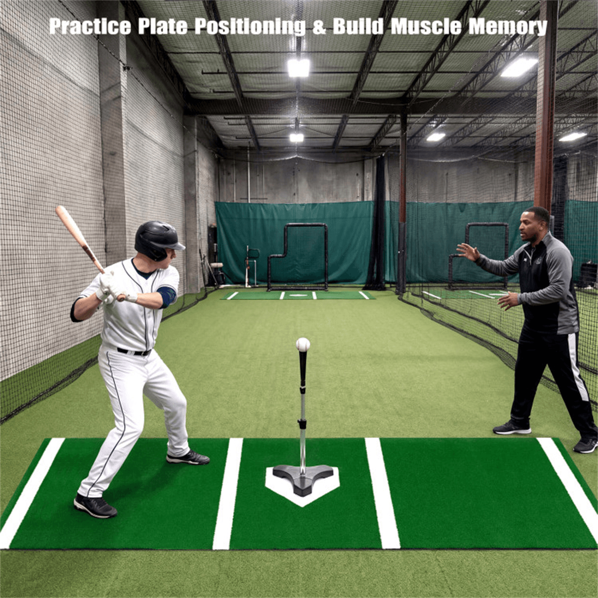 image-Softball Pitching Mat - 10ft x 3ft Green Artificial Turf Training Aid