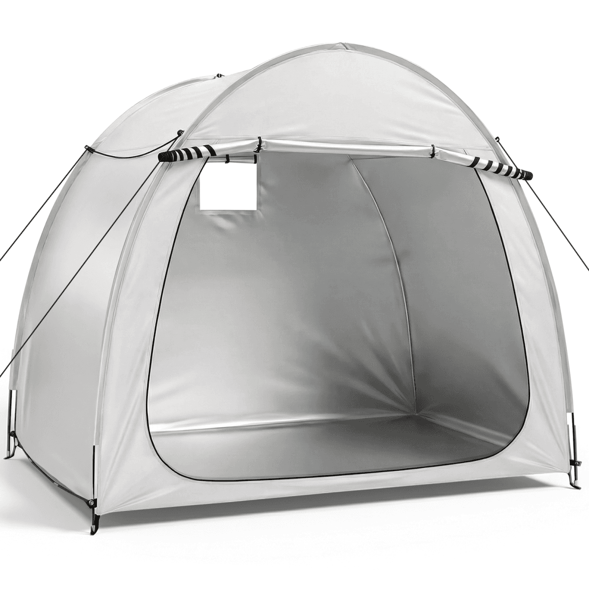 image-Bicycle Storage Shed 6.8x4.9FT Light Gray Arched 210D Oxford