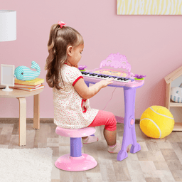 image-Mini Battery Organ Piano Microphone Stool 32 Key Keyboard Kids Toy