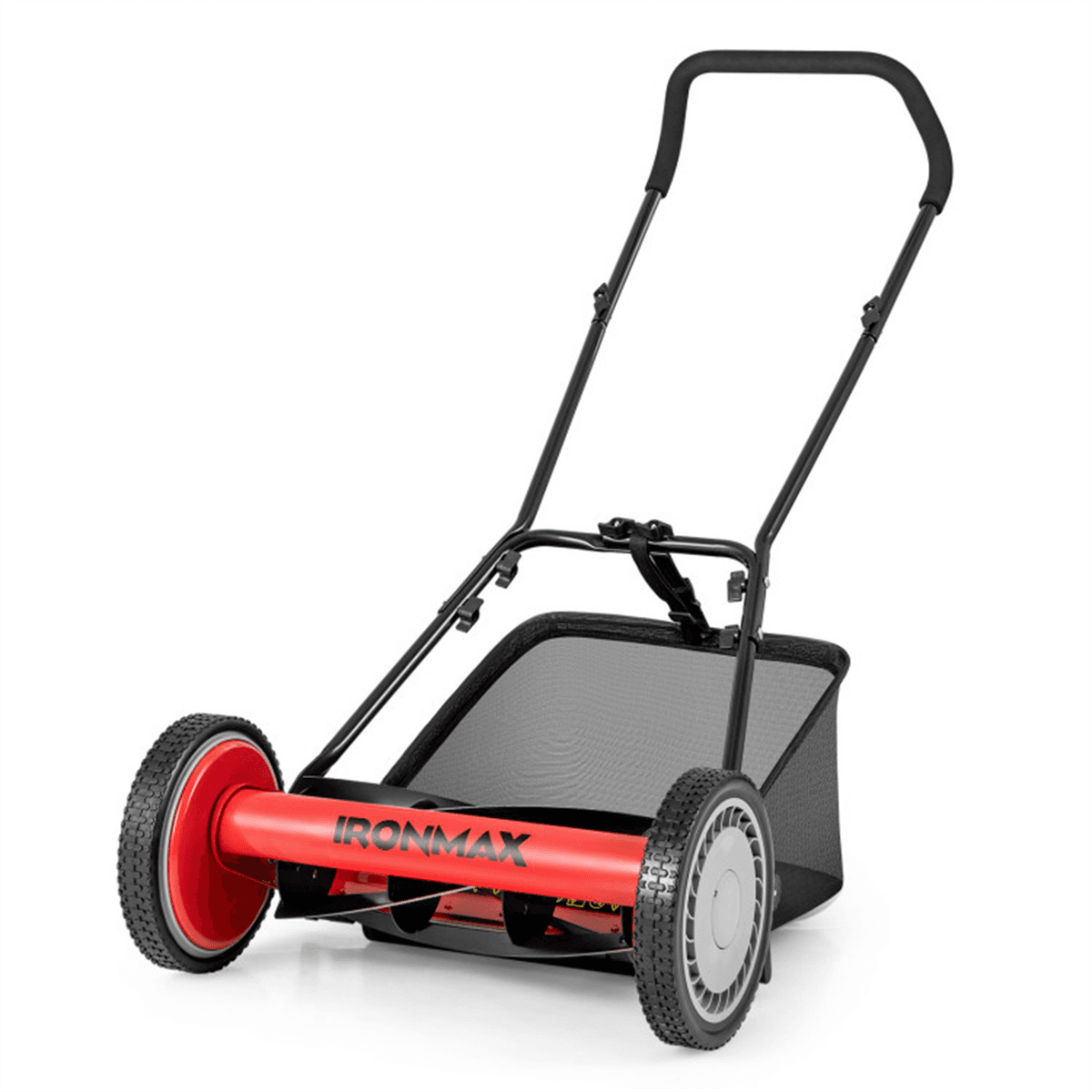 image-16" Push Reel Lawn Mower with Grass Catcher - Red