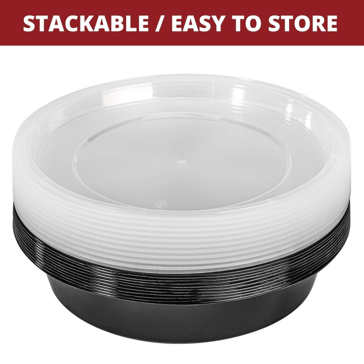 image-VINSANI 20pk ROUND 1 COMPARTMENT MEAL PREP CONTAINERS 1010493
