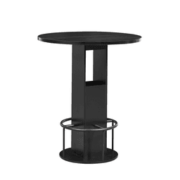 image-3-Piece Bar Table & Stool Set, 31.5" Round, Black, Compact Dining for Restaurants, Cafes
