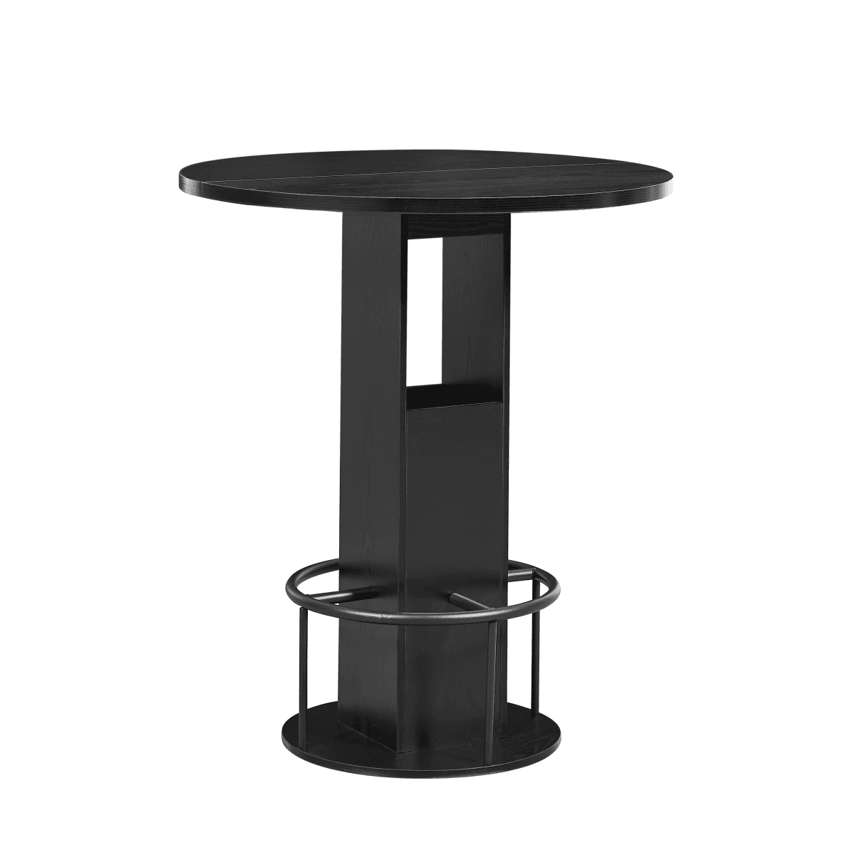 image-3-Piece Bar Table & Stool Set, 31.5" Round, Black, Compact Dining for Restaurants, Cafes