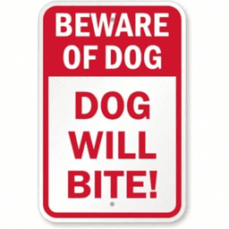 image-Weatherproof Aluminum "Beware of Dog" Sign - Durable Metal Plaque - 8x12"