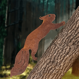 image-CIFbuy Vintage Tree Stump Side Table with Squirrel Design and Iron Base for Living Room Patio Bedroom Decor(TikTok, pick-up service)