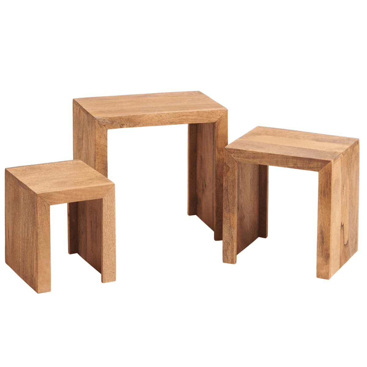 image-Toko Light Mango Nest Of 3 Tables
