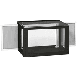 image-Window-Mounted Catio Cat Enclosure - Black & White Fir Wood