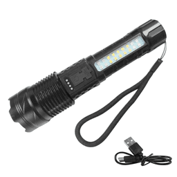 image-(2Pack)USB Rechargeable LED Flashlight Adjustable Focus Camping Hiking Outdoor Flashlight Work light (Logistics only For USPS.TK/TMEU only For self-pickup)