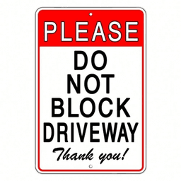 image-CIFbuy All Weather Metal Driveway No Parking Sign, 8x12"