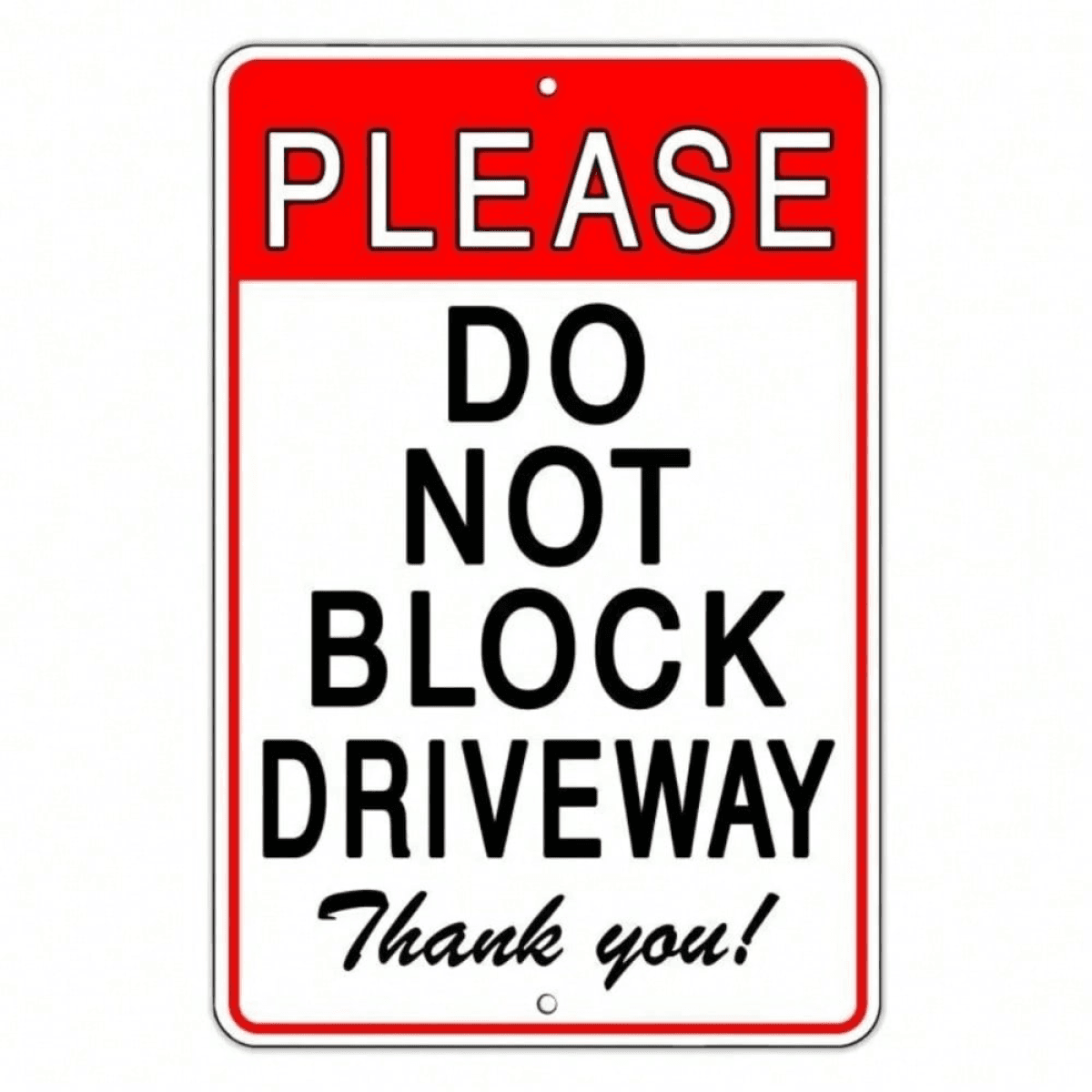 image-CIFbuy All Weather Metal Driveway No Parking Sign, 8x12"