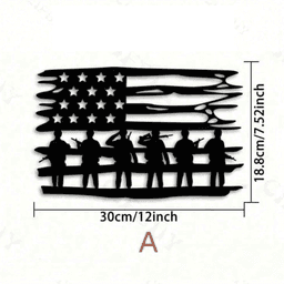 image-CIFbuy Vintage American Flag Wall Art Metal Stars Stripes