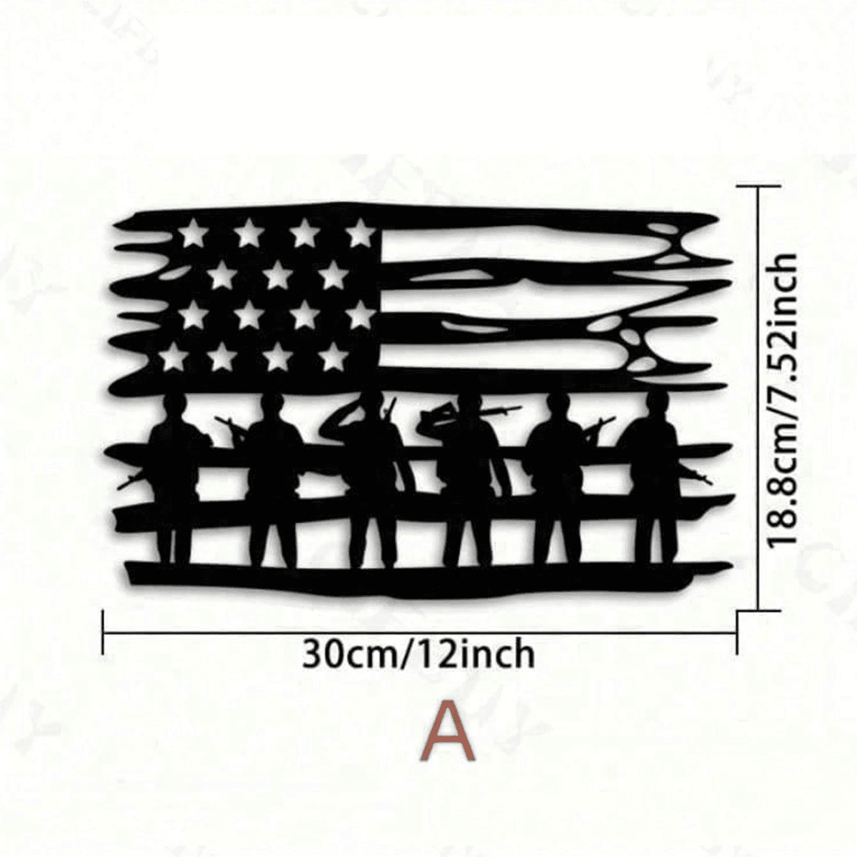 image-CIFbuy Vintage American Flag Wall Art Metal Stars Stripes