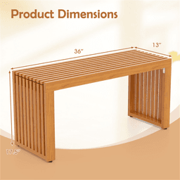 image-Acacia Wood Patio Bench 800 LBS 2-Person Backless