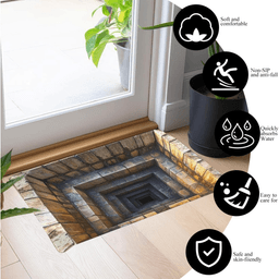 image-3D Optical Illusion Doormat - Ground Crack Design Anti-Slip Rug