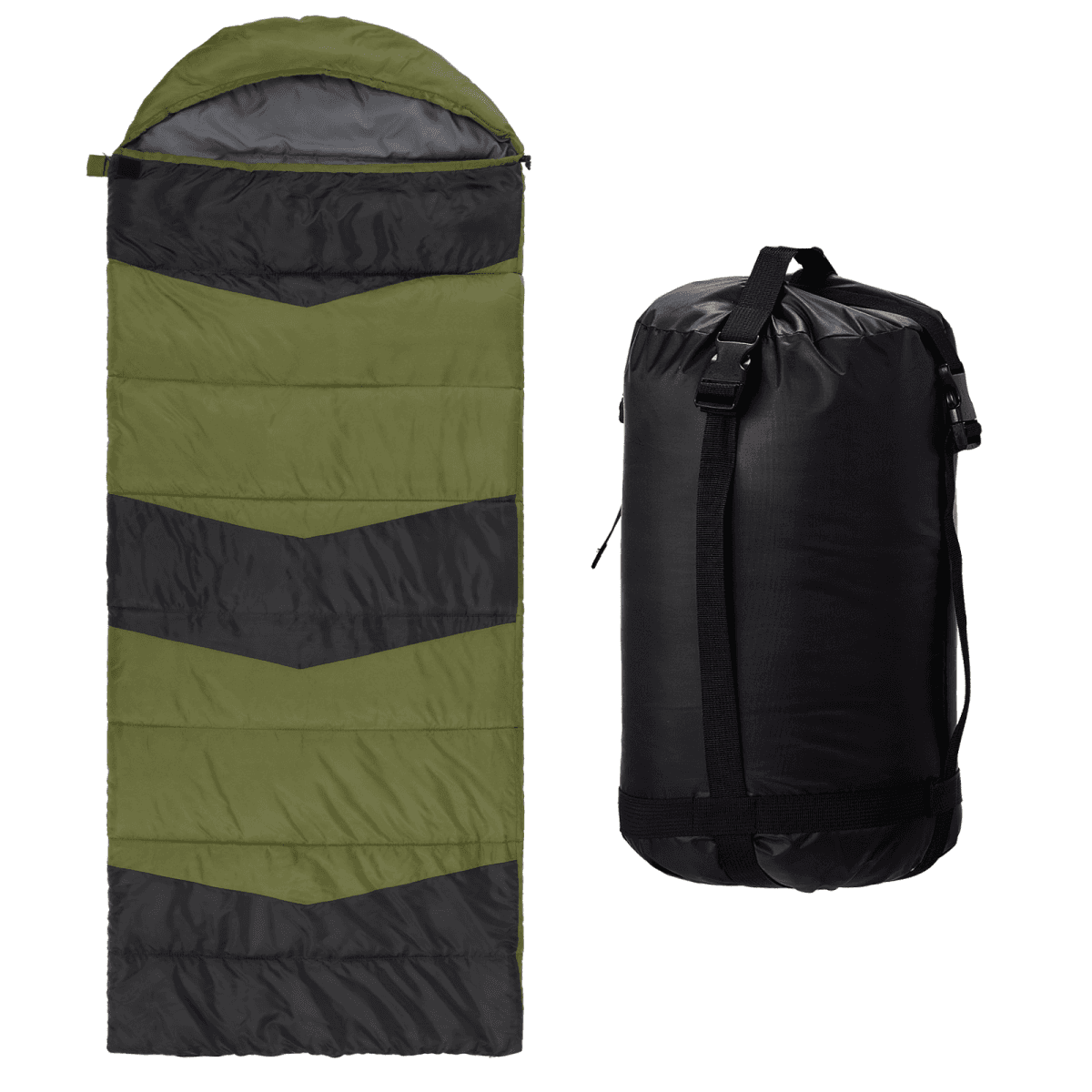 image-Heated Rectangular Sleeping Bag, Lightweight USB Heating, Waterproof Backpacking Bag, Green