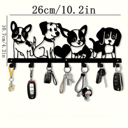 image-Vintage Cartoon Puppy Wall Decor, Iron Waterproof Removable Pet Theme Home Accent