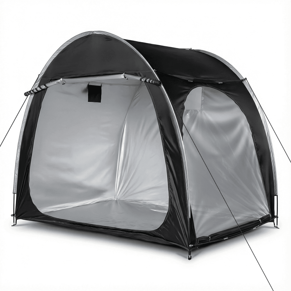 image-Arc Bicycle Storage Shed - 6.8x4.9FT Black, 210D Oxford, Fiberglass, Double Doors
