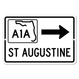 image-St Augustine Florida A1A Highway Road Sign Souvenir Decor 20x30cm Metal