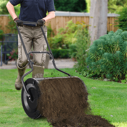 image-24-Inch Rustproof Compost Spreader, 2.7 Cu.ft Metal Mesh for Peat Moss/Topsoil